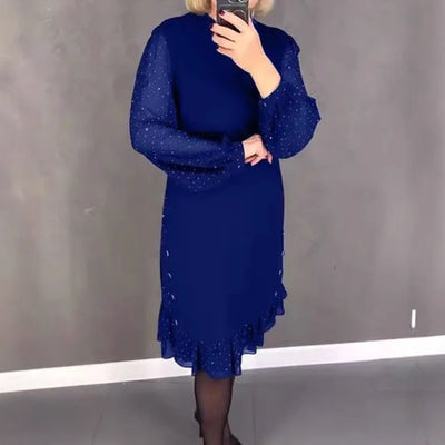 Camille - Elegant dress with long sleeves and dots