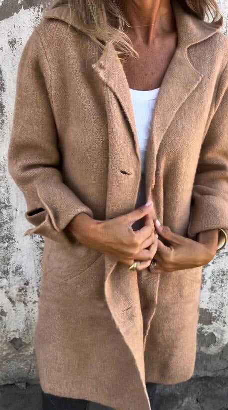Selene - Gardigan Lapel long autumn coat