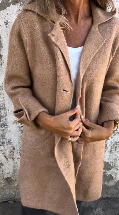 Selene - Gardigan Lapel long autumn coat