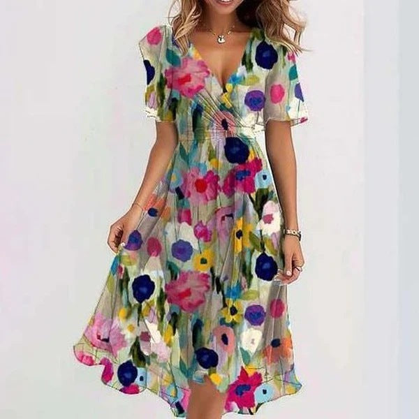 Priscilla | Elegant Summer Dress With Short Sleeves