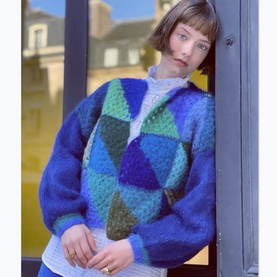 Julia - Warm Colorful Crochet Cardigan