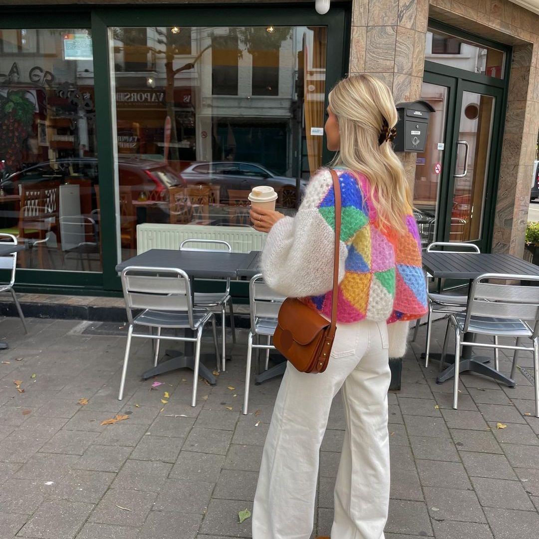 Julia - Warm Colorful Crochet Cardigan