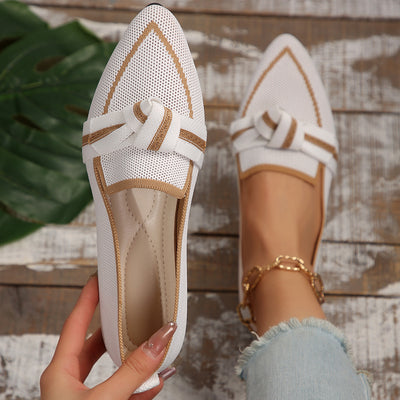 Michelle | Pointed-Toe Bow Loafers