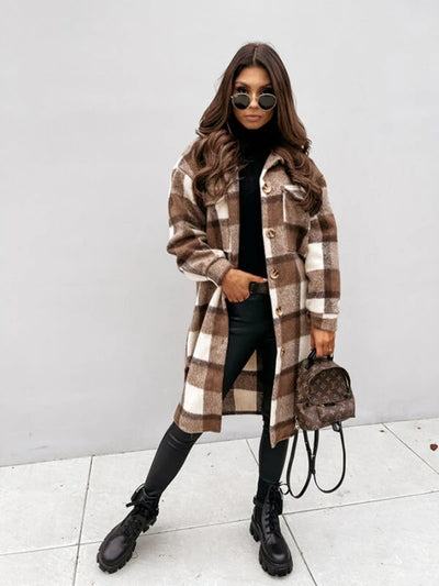 Kaitlyn | Plaid Longline Jacket