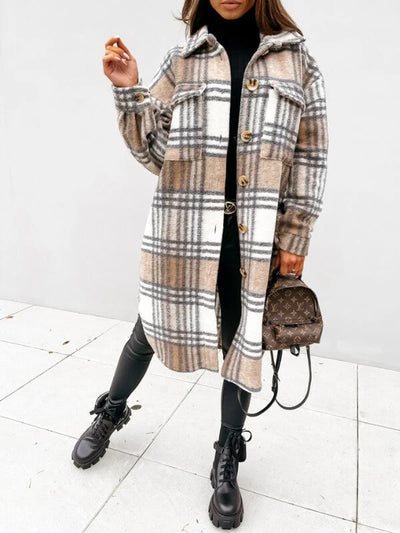 Kaitlyn | Plaid Longline Jacket