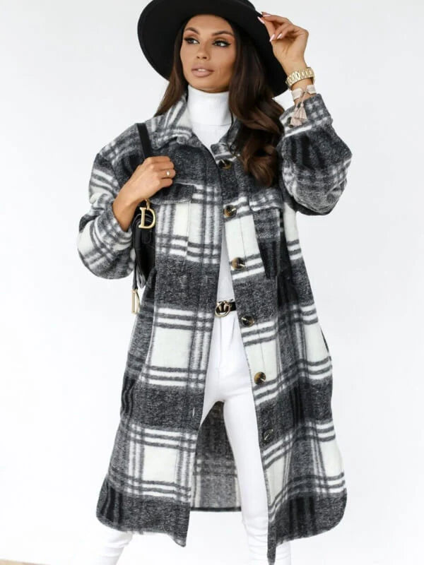 Kaitlyn | Plaid Longline Jacket