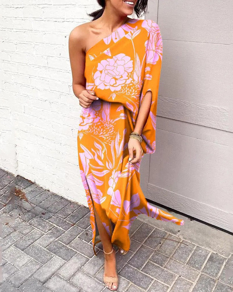 Lidia | One-Shoulder Floral Maxi Dress