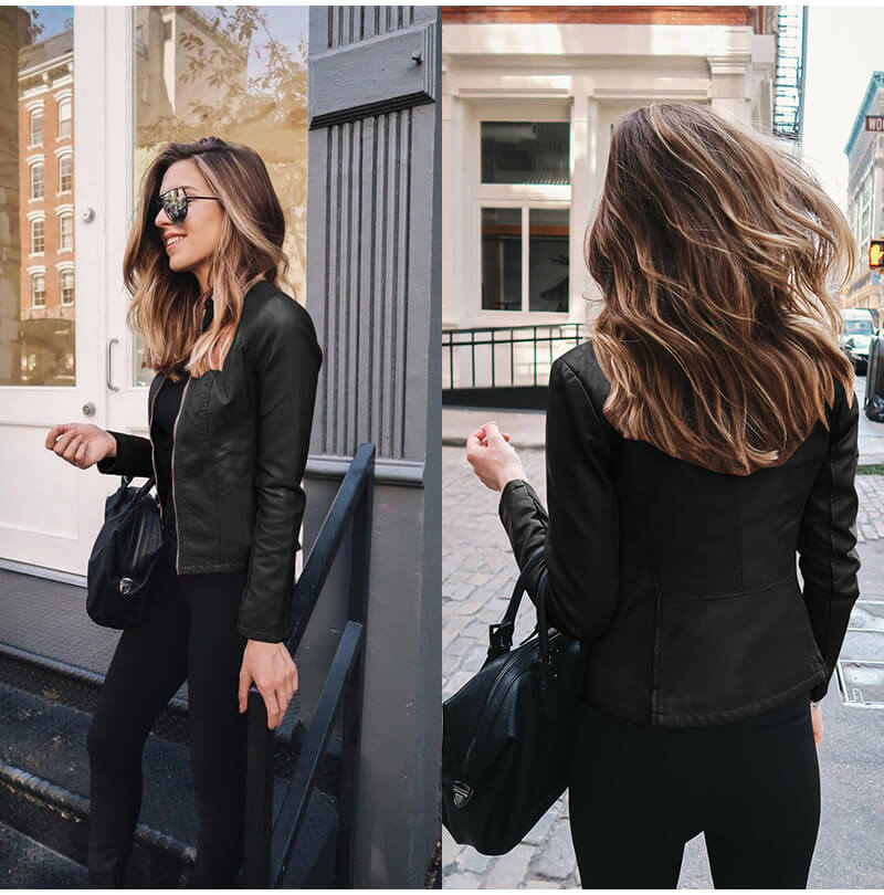 Sophia - Italian Leather Suit Jacket