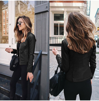 Sophia - Italian Leather Suit Jacket