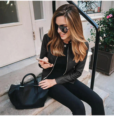 Sophia - Italian Leather Suit Jacket