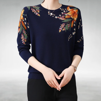 Alannah - Elegant Floral Knit Jumper