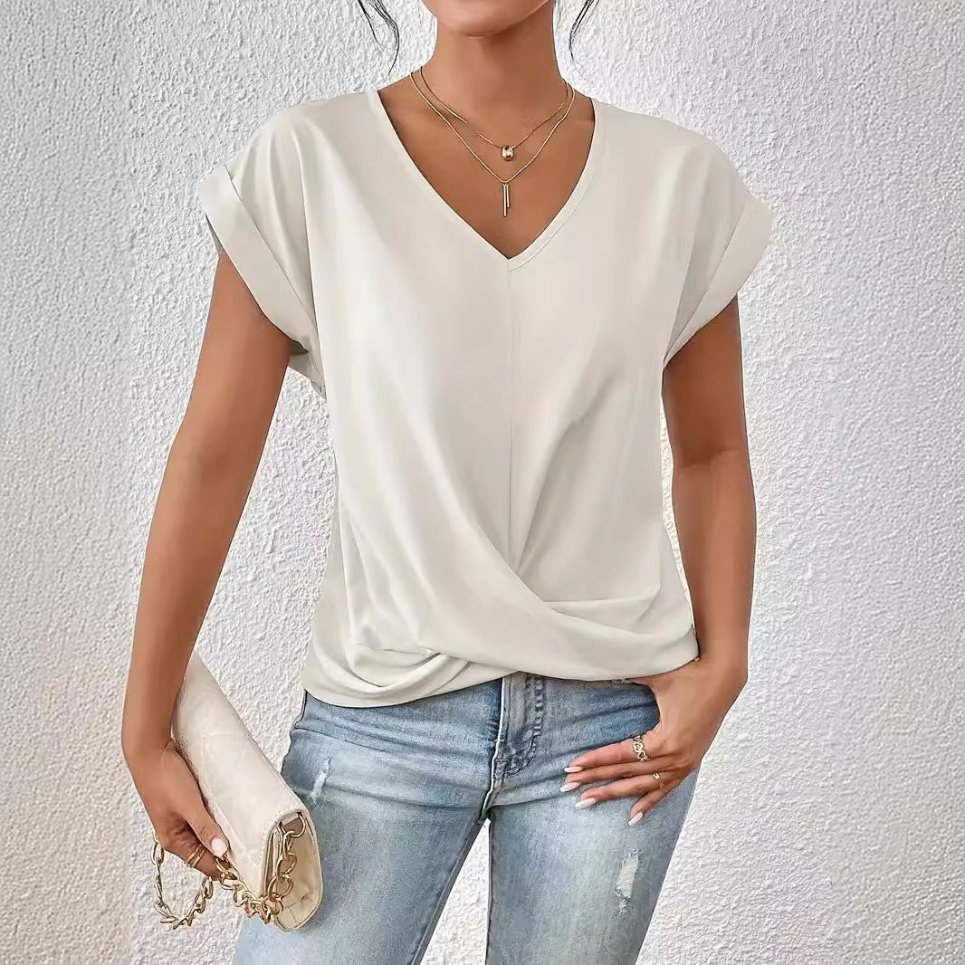 VOGUE V Neck Top: Afslappet og ubesværet sofistikering