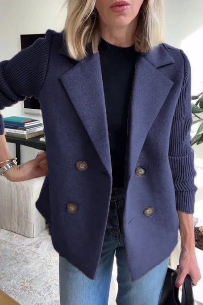 Harper | Lapel Button Jacket Sleeves Coat