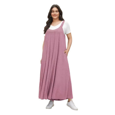 Supersoft Essentials Solid Pocket Adjustable Straps Jumpsuit