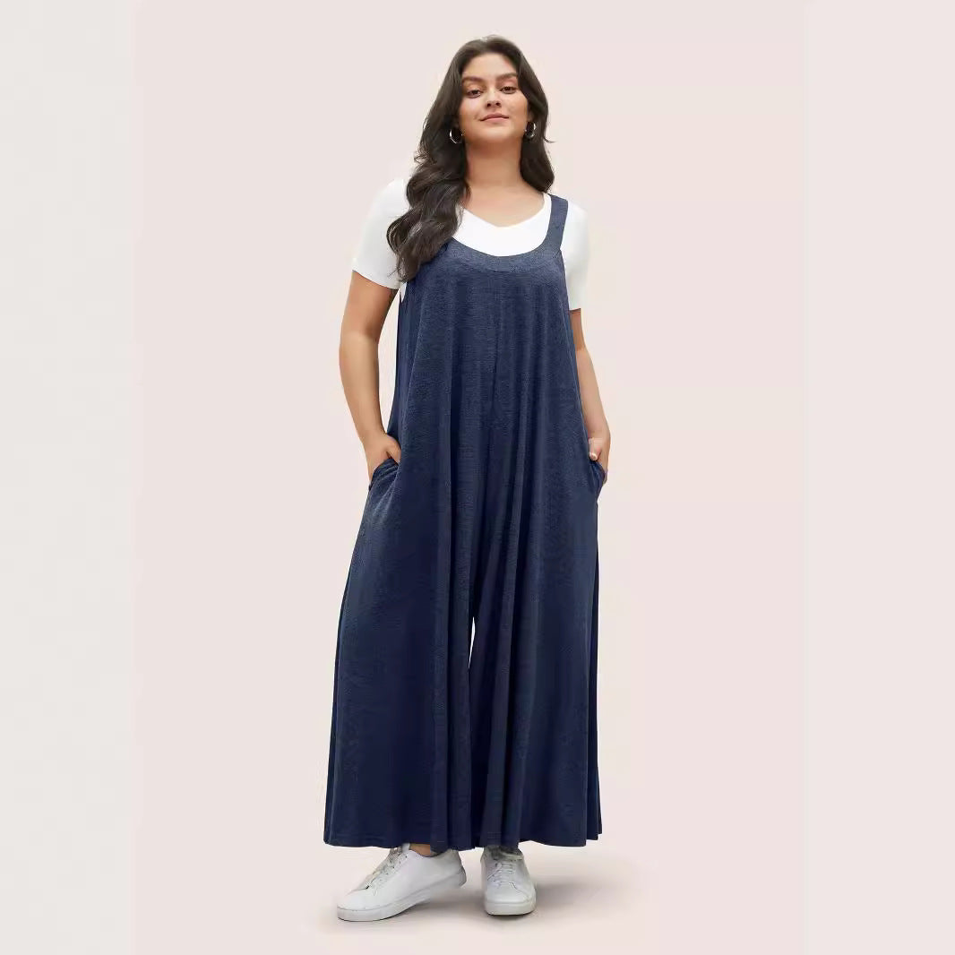 Supersoft Essentials Solid Pocket Adjustable Straps Jumpsuit