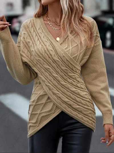 Mia -  V-Neck Long Sleeve Sweater