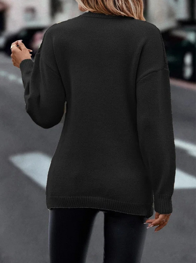 Mia -  V-Neck Long Sleeve Sweater