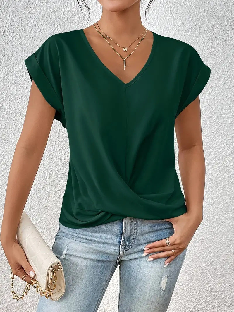 VOGUE V Neck Top: Afslappet og ubesværet sofistikering