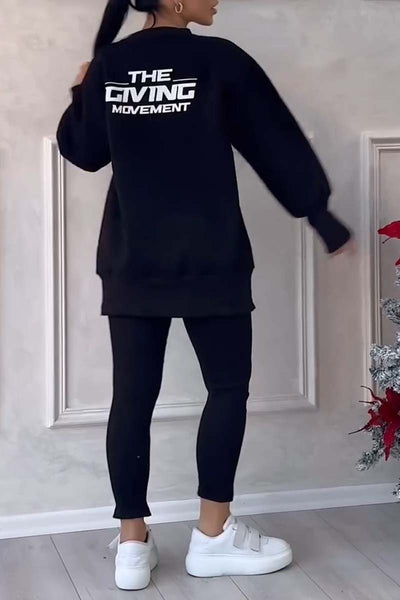 Women's casual sweatshirt and leggings set