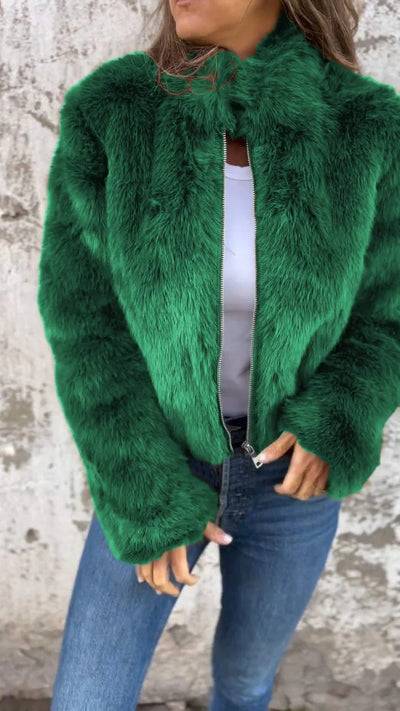 Sarah - Faux Fur Zipper Jacket