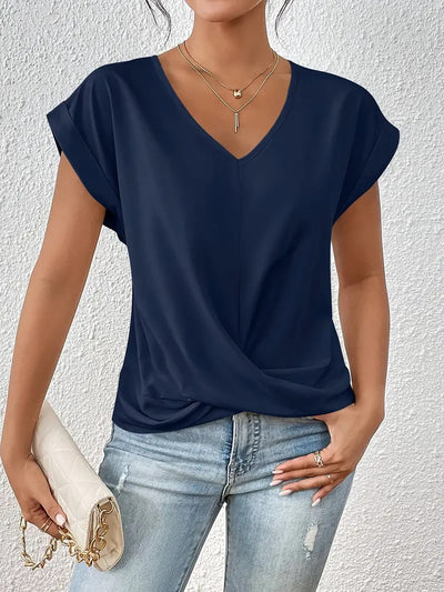VOGUE V Neck Top: Afslappet og ubesværet sofistikering