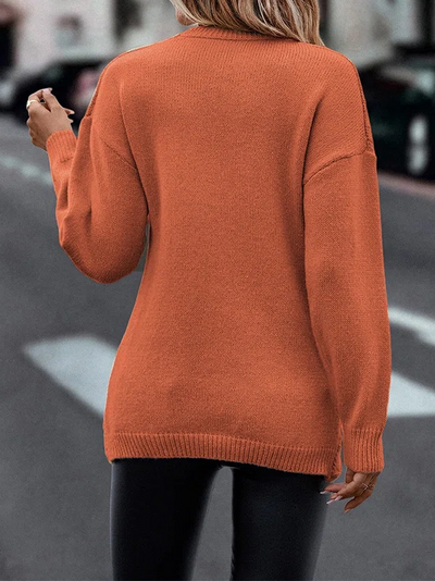 Mia -  V-Neck Long Sleeve Sweater