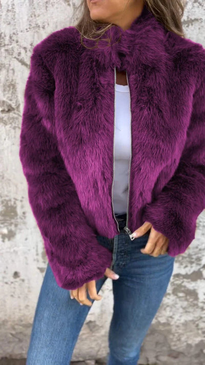 Sarah - Faux Fur Zipper Jacket