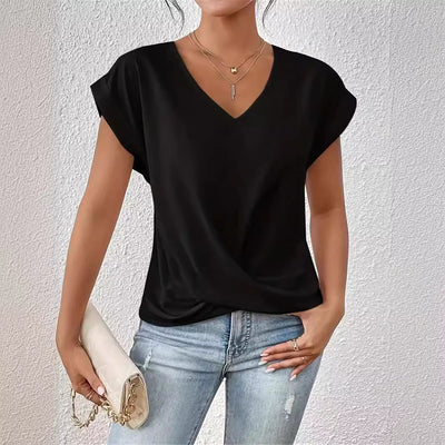 VOGUE V Neck Top: Afslappet og ubesværet sofistikering