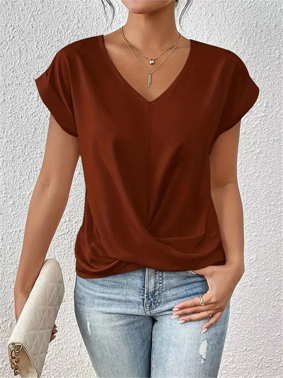 VOGUE V Neck Top: Afslappet og ubesværet sofistikering