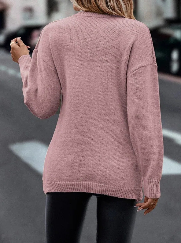 Mia -  V-Neck Long Sleeve Sweater