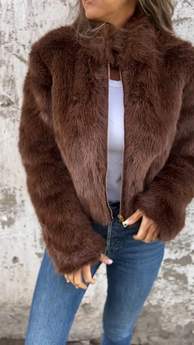 Sarah - Faux Fur Zipper Jacket