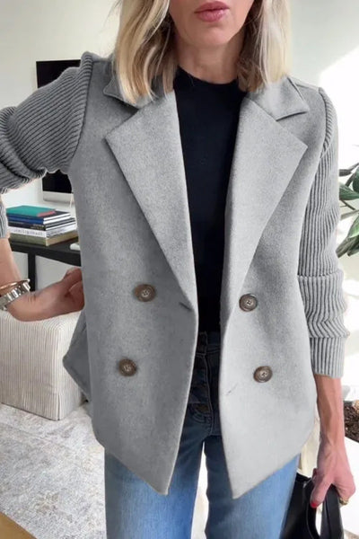 Harper | Lapel Button Jacket Sleeves Coat