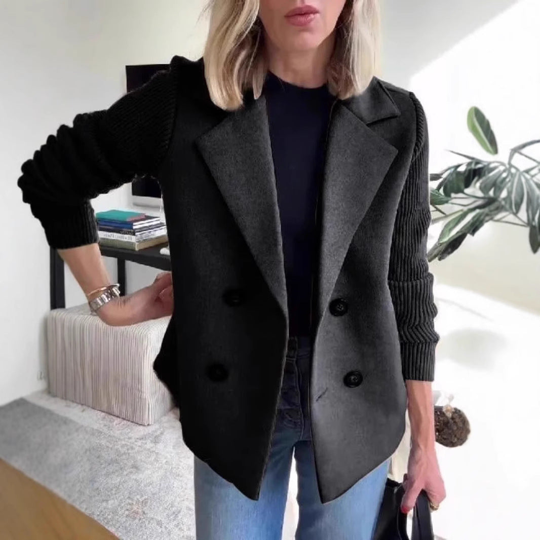 Harper | Lapel Button Jacket Sleeves Coat