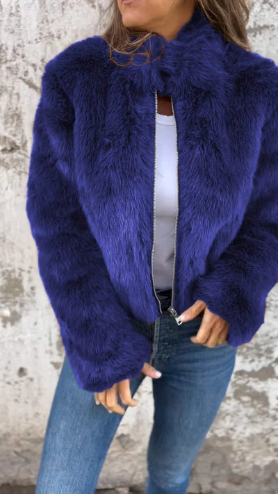 Sarah - Faux Fur Zipper Jacket