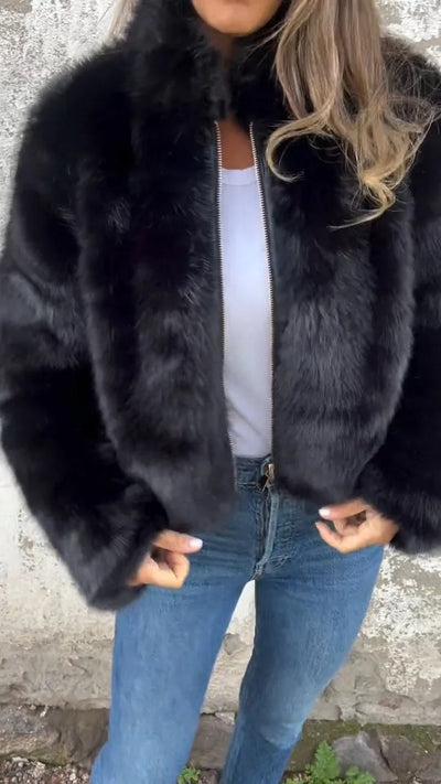 Sarah - Faux Fur Zipper Jacket