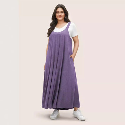 Supersoft Essentials Solid Pocket Adjustable Straps Jumpsuit
