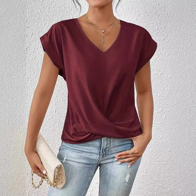 VOGUE V Neck Top: Afslappet og ubesværet sofistikering