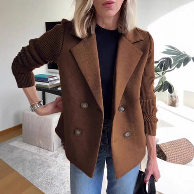 Harper | Lapel Button Jacket Sleeves Coat