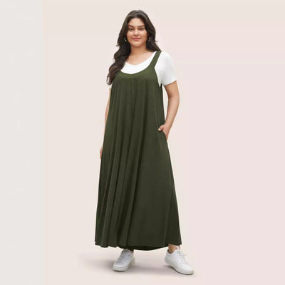 Supersoft Essentials Solid Pocket Adjustable Straps Jumpsuit