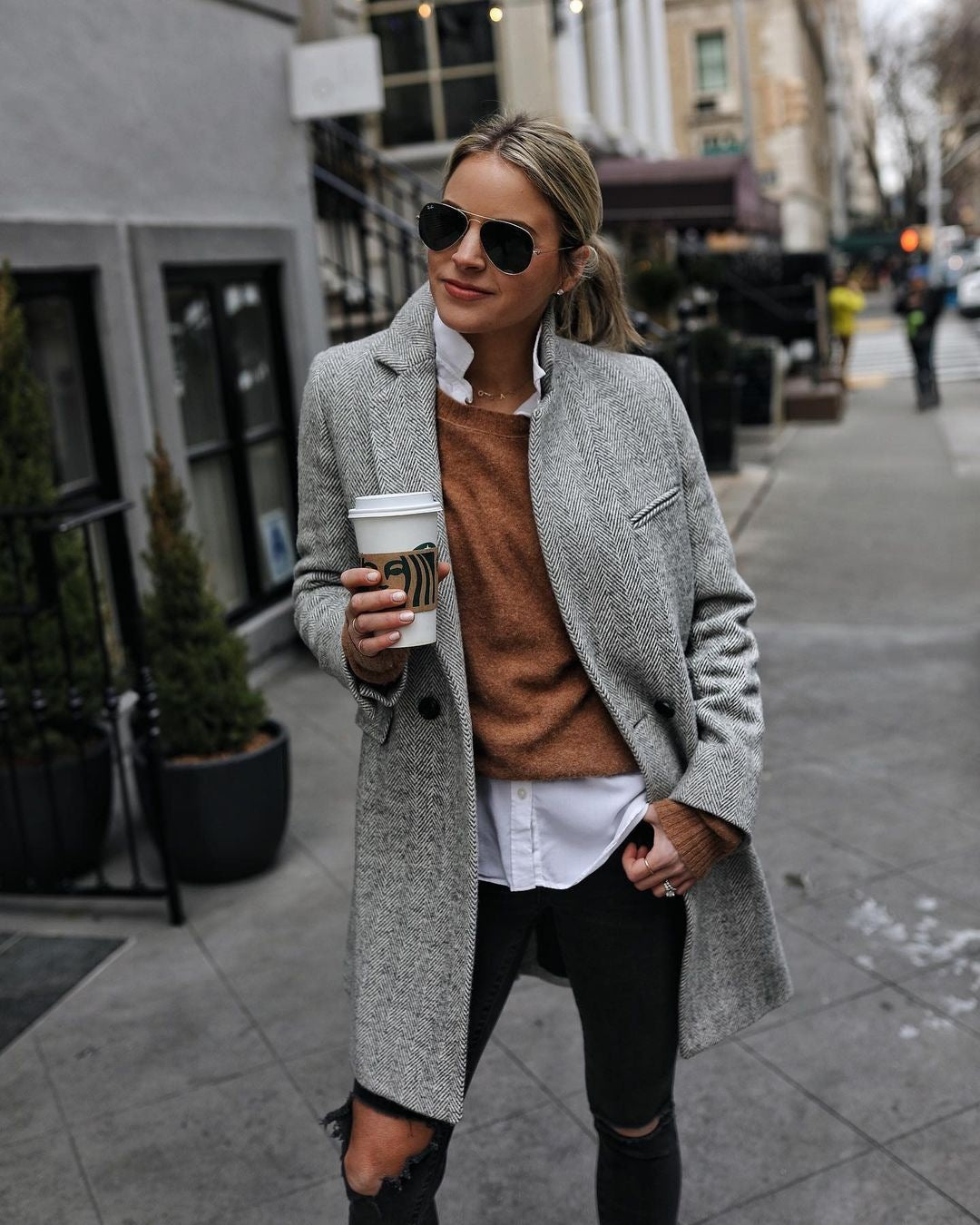 Outlook Button Down Textured Coat