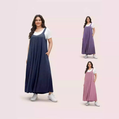 Supersoft Essentials Solid Pocket Adjustable Straps Jumpsuit