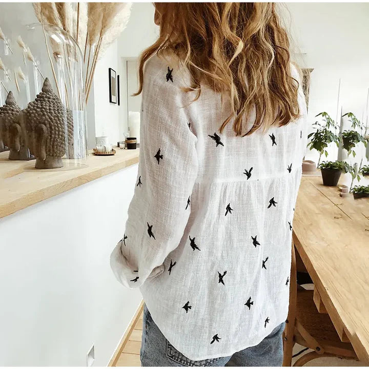 Cathy | Cotton Long Sleeve Button Shirt
