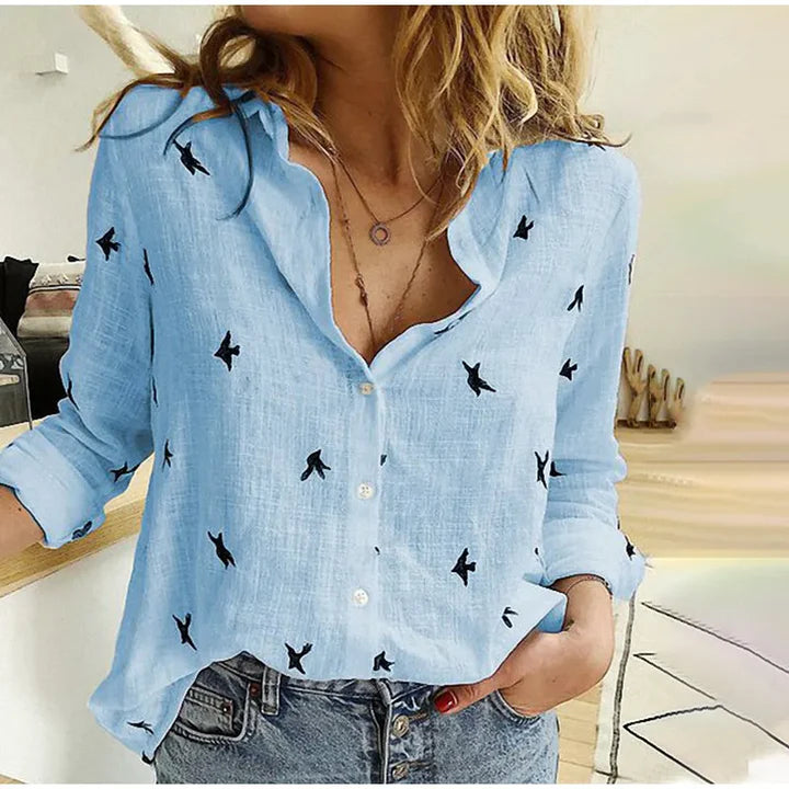 Cathy | Cotton Long Sleeve Button Shirt