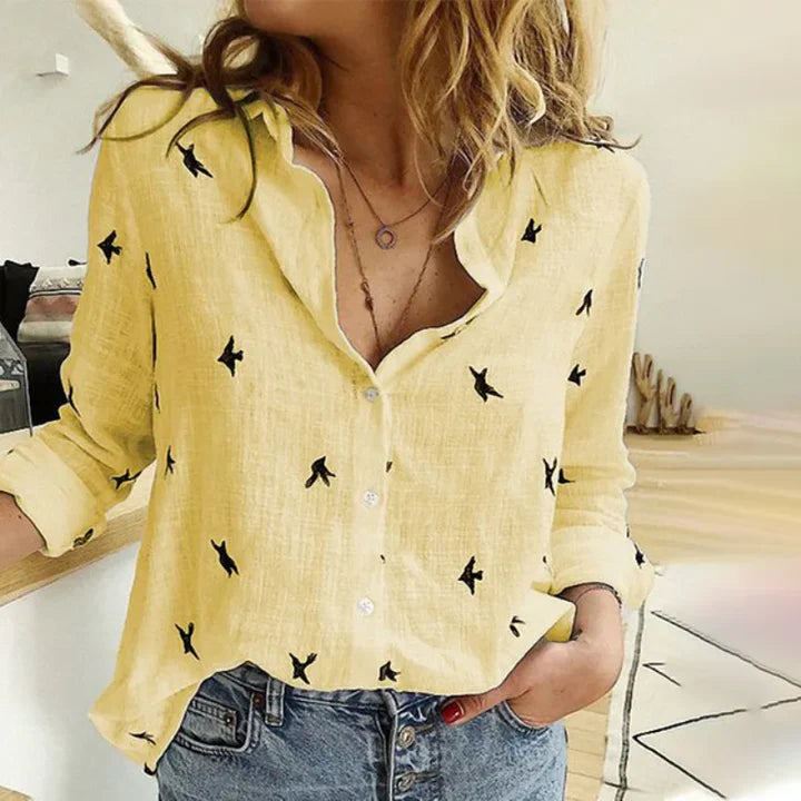 Cathy | Cotton Long Sleeve Button Shirt