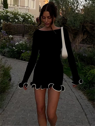 Olivia | Slim Fashion Ruffled Mini Dress