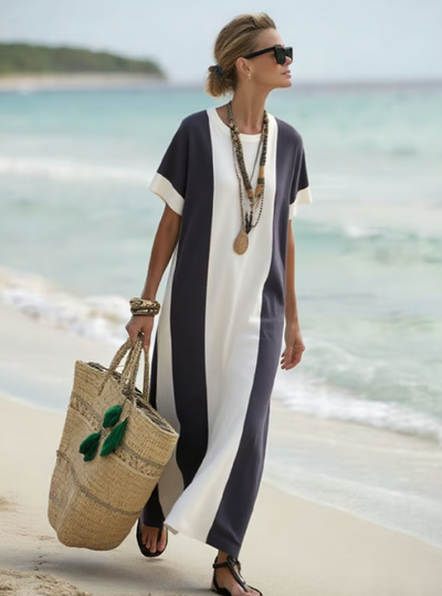 Long linen beach dress