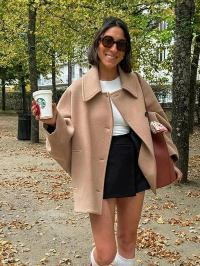 Loewie – Oversized Fur wool Coat Jacket
