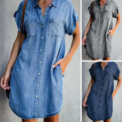 Valerie | Slim Denim Coverage Belly Dress