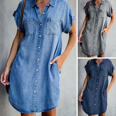 Valerie | Slim Denim Coverage Belly Dress