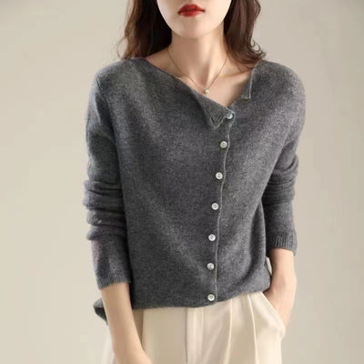 Kyra |  Asymmetrical Button Sweater